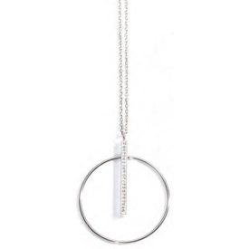 Victoria Ezüst színű fehér köves nyaklánc