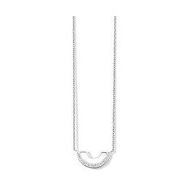 Victoria Ezüst színű fehér köves félhold nyaklánc