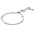 Victoria Ezüst színű fehér köves félhold karkötő