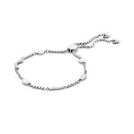 Victoria Ezüst színű fehér köves félhold karkötő