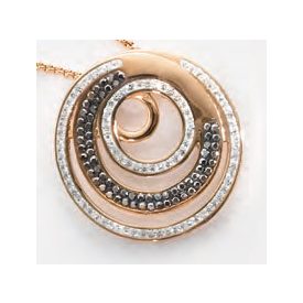 Victoria Rose gold színű fekete, fehér köves medál