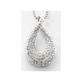 Victoria Ezüst színű fehér köves csepp medál