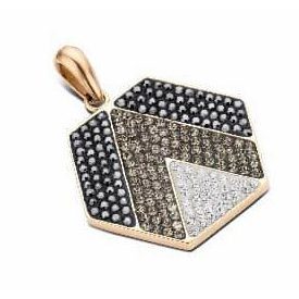 Victoria Rose gold színű fekete, fehér köves medál