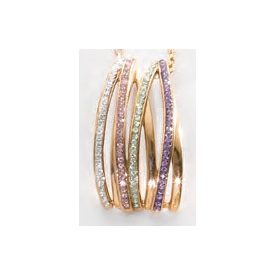 Victoria Rose gold színű színes köves medál