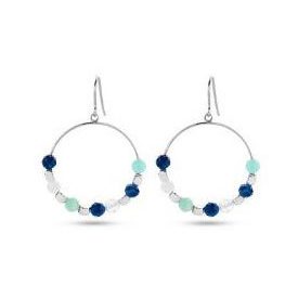 Victoria Ezüst színű színes gyöngyös fülbevaló