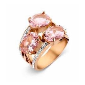   Victoria Rose gold színű fehér, rózsaszín köves gyűrű