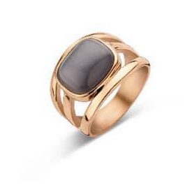 Victoria Rose gold színű fekete köves gyűrű