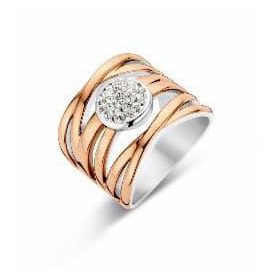 Victoria Rose gold színű fehér köves gyűrű