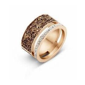 Victoria Rose gold színű fekete köves gyűrű