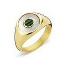 Victoria Arany színű zöld mintás gyűrű