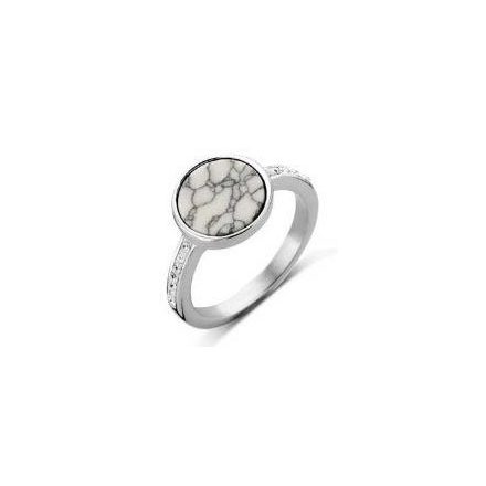 Victoria Ezüst színű fehér mintás gyűrű