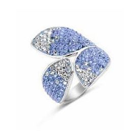Victoria Ezüst színű kék, fehér köves szirom gyűrű