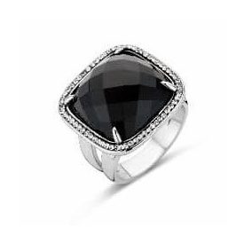 Victoria Ezüst színű fekete köves gyűrű
