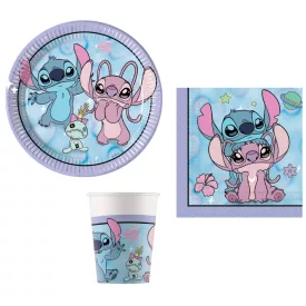   Disney Lilo és Stitch, A csillagkutya Angel Cute party szett 36 db-os 23 cm-es tányérral